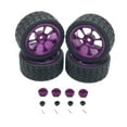thumbnail image 2 of Kuntesetty RC Wheel Rims Rubber Tires Kit Replacement M3 Wheel Nut for 144001 1:12 1:18 Purple, 2 of 9