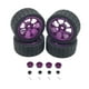 thumbnail image 2 of Kit de llantas de goma para RC, Pieza de actualización de neumáticos de goma RC, Cubo de rueda de metal de 12 mm Púrpura, 2 of 9