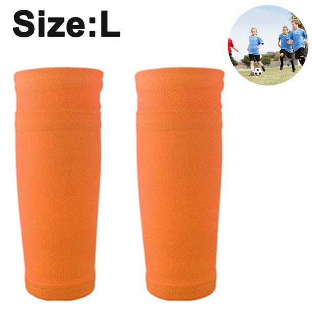 1 par de espinilleras de fútbol, soporte de rendimiento para piernas, mangas de compresión para pantorrillas de fútbol con bolsillo para espinilleras, cómodas y transpirables para jóvenes, ideales