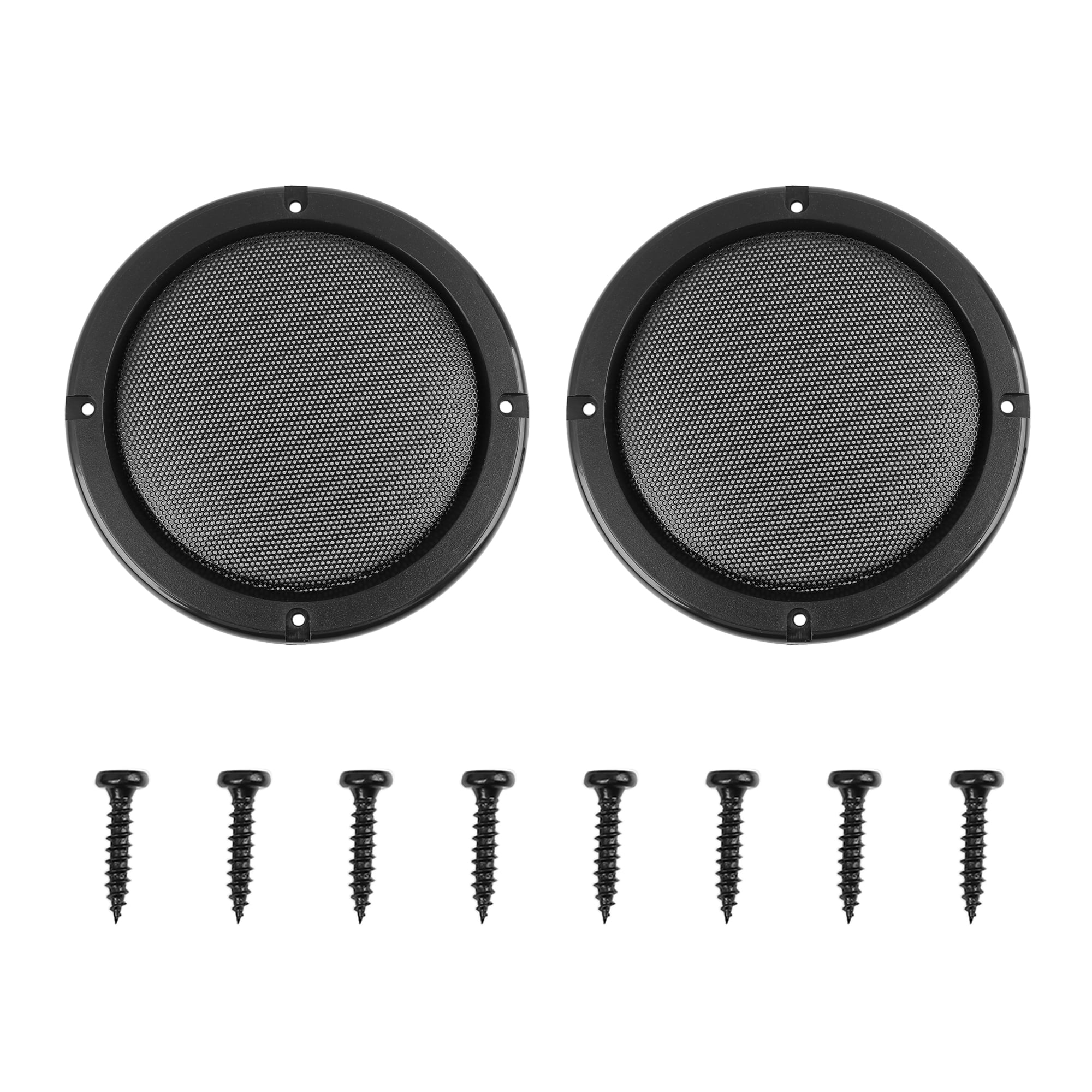 2pcs 5" Black Round Car Speakers Cover Steel Mesh Woofer Subwoofer