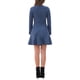 thumbnail image 3 of Vestido elegante de manga larga con volantes de ante sintético para mujer INSPIRE CHIC, cuello redondo, talla XL, azul oscuro, 3 of 6