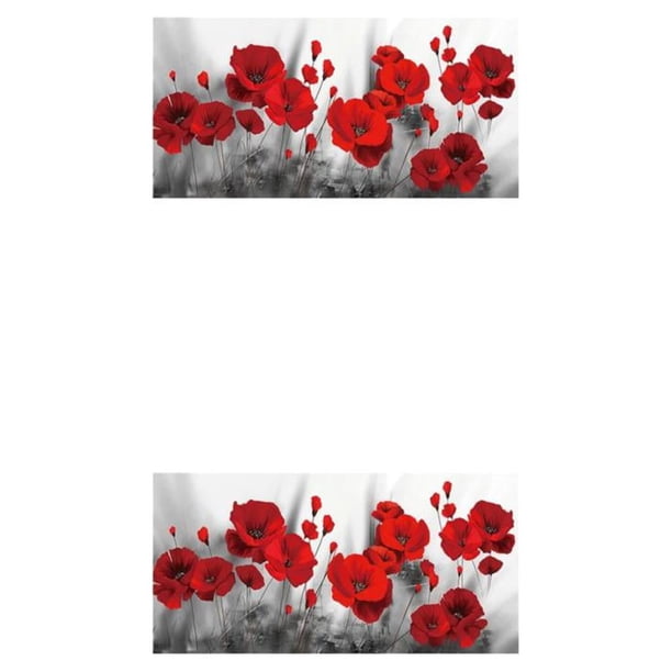 Advancent Kits de pintura de diamantes ecológicos rojos para amantes del arte diamantes pintura amapolas flor 60*120cm 60*120cm 2Conjunto