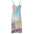 thumbnail image 5 of Blossoming Paris Eiffel Tower Sleeveless Dress Woman Fashion Long Dresses Women's Summer Suit Dress Summer 2025 Women, 5 of 7