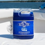 Woody Wax Ultra Pine Boat Soap, Concentrated Gel Formula, Wash ‘n’ Wax Saltwater Remover & Marine Cleaner, Safe for Waxed Non-Skid Decks, Fiberglass & Metal; Removes Fish Blood & Buildup, 128 Oz.