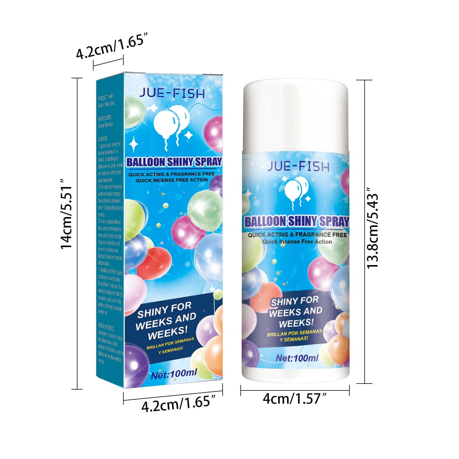 Balloon Shine Spray, 3.3Oz Balloon Shiny Spray for Latex Balloons Ultra Shiny Glow Spray Party Decoration, Based Balloon Brightener Rapidly Dry Balloon Spray