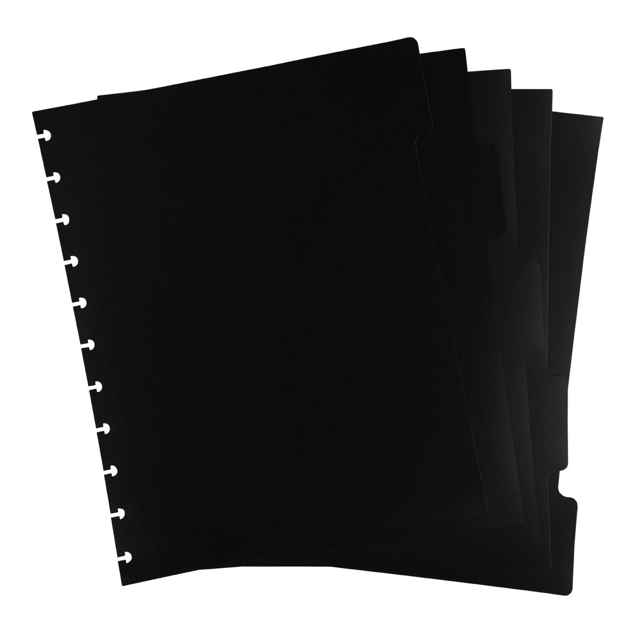 Talia Discbound Notebook Dividers Plastic cover (5 Tab Black, Letter