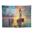thumbnail image 5 of Orinice Rainbow Lighthouse Pier Tapestry Wall Hanging Unique Style for Home Decor - Graphic Tapestries for Living Room Bedroom Apartment Farmhouse Dorm 60x50inch, 5 of 6