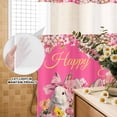 thumbnail image 3 of No Hook Shower Curtain, Pink Spring Easter Shower Curtains for Bathroom with See Through Top Window, Bunny Eggs Floral Botanical Waterproof & Washable Bath Curtain Stand Up Stall 36"x72", 3 of 9