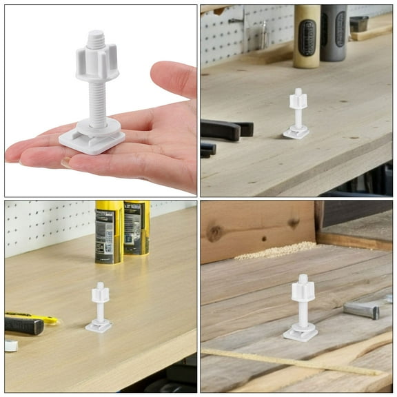 HOMEMAXS 2pcs Toilet Fixing Bolts Set Universal Toilet Seat Screws Replacement Toilet Seat Hinges Heavy Duty Toilet Bolts Plastic Toilet Seat Screws