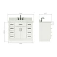 thumbnail image 3 of Ariel Hepburn 43 In. Rectangle Sink Vanity With 1.5 In. Carrara White Countertop In White, 3 of 9