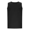 thumbnail image 4 of Wyobmus Mens Linen Tank Tops Moisture Wicking Sleeveless Crew Neck Gym Workout Top Casual Bodybuilding Basic Tees Black, 4 of 6