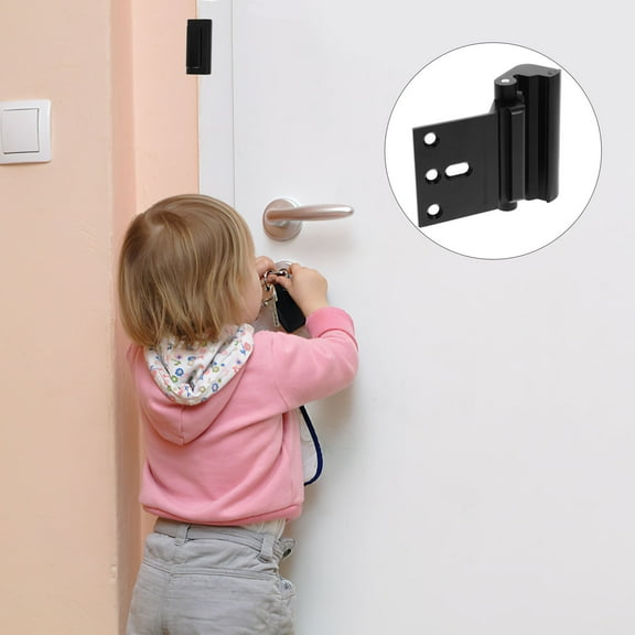 PBPBOX 2 Sets Toddler Proof Door Locks Alloy Door Lock Black Anti Theft Home