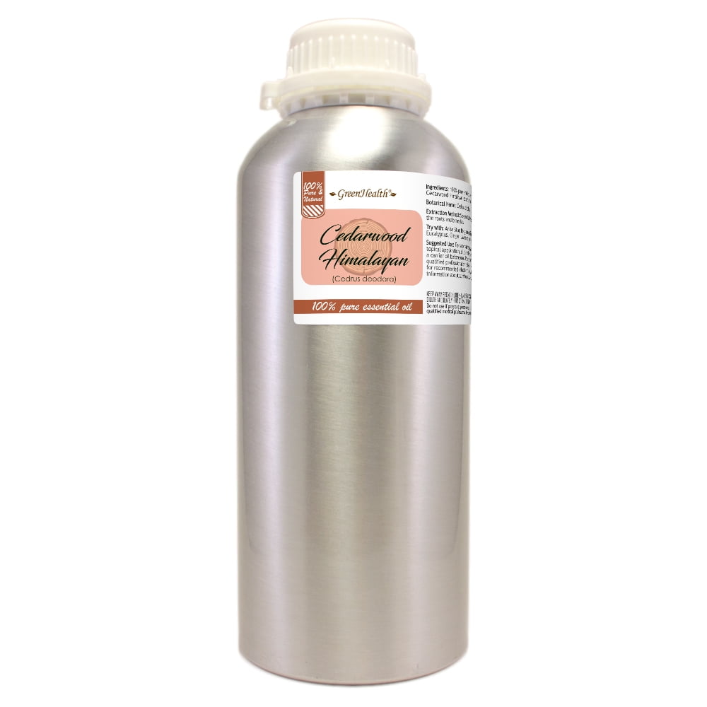 GreenHealth 100% Pure Cedarwood (Himalayan) Essential Oil, 32 fl oz Aluminum Bottle with Locking Cap