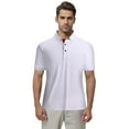 thumbnail image 3 of Yindaity Mens Polo Shirts Short Sleeve Regular Fit Fashion Designed Shirt White,M, 3 of 4