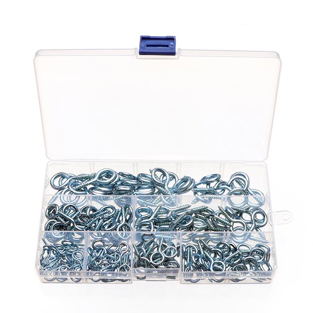 Tornillo De Acero Chapado De 210 Uds, Kit Surtido De Ojos De Tornillo Exquisitos, Tornillos Autorroscantes Portátiles, Tornillo De Juego De Gancho De Ojo De Oveja De Metal Sweethay TO004268-00