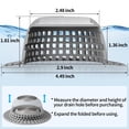 thumbnail image 6 of Shower Drain Hair Catcher, Bathtub Drain Cover Foldable Silicone Shower & Tub Protector for Pop-Up & Regular Drains, 6 of 6