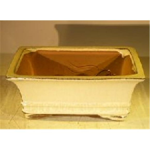 Ceramic Bonsai Pot, Beige - Rectangle