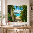 thumbnail image 5 of Ocean Waves Tropical with Beach Foliage Framed Left, Mystical Fantasy for Space Lovers, Galaxy Room Decor, Mother'S Day Gift, Tapestry Wall Hanging for Bedroom and Dorm, 5 of 7