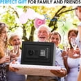 thumbnail image 6 of Small Safes for Home Use, Digital Security Safe Box with Combination Lock, Spare Keys and Removable Shelf, Steel Lock Box Money Safe for Document Cash Medicine Valuables 12.2" W x 7.87" D x 7.87" H, 6 of 6