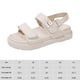 thumbnail image 2 of Sandalias planas de mujer cómodas sandalias de cuero con punta abierta ajustables para vacaciones, 2 of 6
