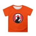 thumbnail image 1 of Chemises pour Filles T-Shirt à Manches Courtes d'Été Col Rond T-Shirt Décontracté Basique pour Bébé Orange 8 Ans-9 Ans, 1 of 4