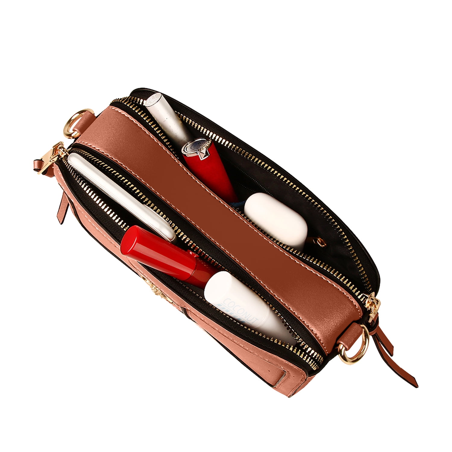 Ophlid Bee Purse Camera Crossbody Bags for Women Trendy Small Snapshot Bag  Wide Strap Leather Shoulder Clutch Handbags Black: Handbags