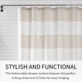 thumbnail image 4 of JOOJA Boho Shower Curtain with Tassel Farmhouse Stripe Bathroom Curtains, Beige, 72x72 inch, 4 of 6