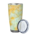 Cauagu Yellow With Teal Marble Pattern 20oz Tumbler,Stainless Steel