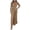 Khaki, variant on Women’S Bandeau Strapless Flowy Wide Leg Jumpsuit, Front Keyhole Cut Out Shirred Waist Full Length Party Jumpsuit, Smooth Stretch Spandex Fabric, 1pc, Sizes S To XXXXXL