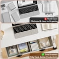 thumbnail image 6 of Height Adjustable Standing Desk with 2 Drawers, Small Sit Stand Up Desk with Wheels, Portable Rolling Desk for Walking Pad Treadmill, Computer Office, Adjustable 31.5"-43.3", White, Upgraded Stable, 6 of 9