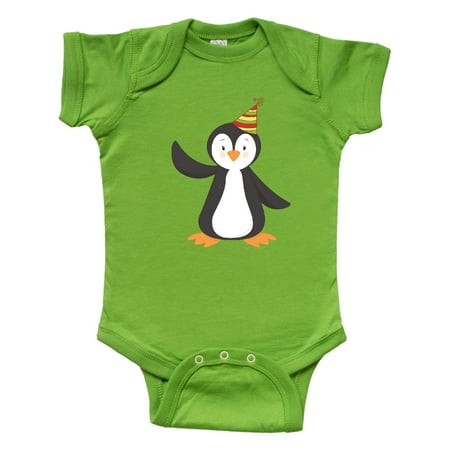 

Inktastic Cute Penguin Penguin With Party Hat Gift Baby Boy or Baby Girl Bodysuit