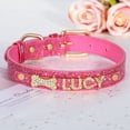 thumbnail image 2 of Pet Artist Personalized Dog Collar Bling Leather Custom Pet Name ID with Rhinestone Charms, 2 of 12