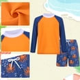 thumbnail image 3 of Boys Long Sleeve Rash Guard Swimsuit Kids Two-Pieces Bathing Suits Set, 3 of 6
