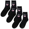 thumbnail image 1 of Calcetines de emociones EmojiBlack 3Pares Negro 5-9.5US Emoticonos Calcetines Tubo Medio Poliéster., 1 of 3