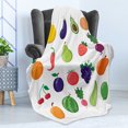thumbnail image 4 of Fruits and Vegetables Soft Flannel Fleece Throw Blanket, Symmetrically Aligned Various Diet Nutrition Tasty and Colorful, Cozy Plush for Indoor and Outdoor Use, 50" x 70", Multicolor, by Ambesonne, 4 of 5