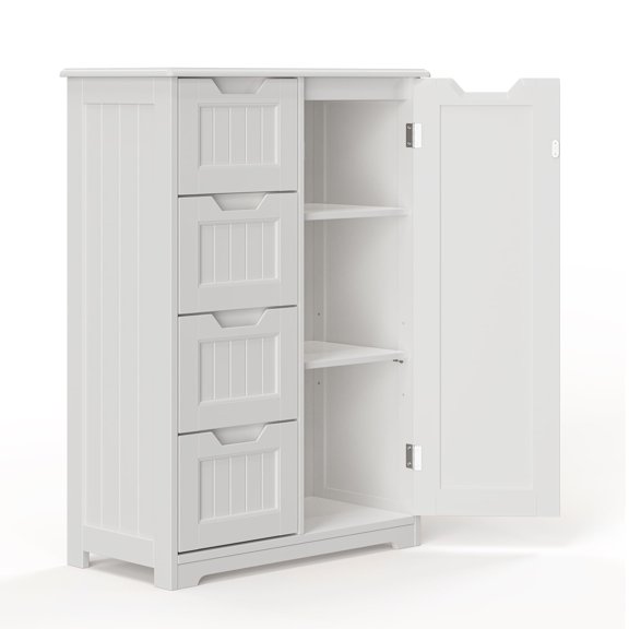 Asofer 33"H Pantry Cabinet , Kitchen Storage Cabinet with Drawers and Adjustable Shelves for Kitchen，Dining Room, White