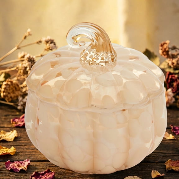 Fall Pumpkin Shaped Candle Autumn Pumpkin Snickerdoodle Swirl Scented Candle, 8oz Wax Pumpkin Jar Candles, Thanksgiving Halloween Home Table Centerpiece Farmhouse Decor Gift