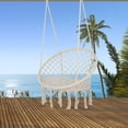 thumbnail image 3 of Unique Choice Cotton Rope Hanging Swing Chair Macrame Hammock Chair, Beige, 3 of 8