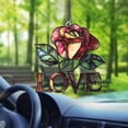 thumbnail image 2 of Rose Love Ornaments Car, Acrylic 2D Flat Car Hanging Decoration, Perfect Valentine’s Day Gift for Lovers, Romantic Car Interior Ornament, 2 of 4
