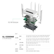 GL.iNet X3000 5G NR AX3000 Wi-Fi 6 Router with Detachable Antennas