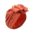 thumbnail image 3 of Women Solid Color Turban Hat, Sweat Absorption Knotted Top Beanie Outdoor Travel Use Head Wrap Hat, 3 of 8