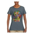 thumbnail image 3 of Dean Russo Sweet Poodle Dog Lover Womens Graphic T-Shirt, Charcoal, Small, 3 of 6