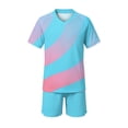 thumbnail image 2 of ITSAME Girls Football Training Outfits Breathable V-Neck Top and Shorts Set Kids Soccer Uniform 2-Piece Blue Size 13, 2 of 9