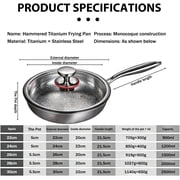 Titanium Pro Pan, Titanium Hammered Pan Pro with Lid - Durable Scratch-Resistant Non-Stick Frying Pans, Healthy Cookware, Induction Compatible (28cm (11.02in))