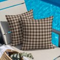 thumbnail image 2 of Throw Pillow Covers 18x18 Inch, Brown Gingham Decorative Pillow Cases for Couch Sofa Bed, Farmhouse Buffalo Plaid Checkered Cotton Linen Square Home Decor Pillowcases with Hidden Zipper, 2 of 9