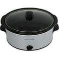thumbnail image 2 of West Bend SCWB6QTSV13 Slow Cooker 6-Quart Manual Crockery Style with Oval Ceramic Crockpot and Glass Lid, 330-Watts, Silver, 2 of 9