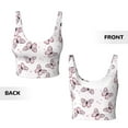 thumbnail image 5 of Picia Butterflies (2) Sports Bra for Women,Padded Strappy Sports Bras Medium Support Yoga Bra with Removable Cups,Running Yoga Bra-X-Large, 5 of 9