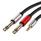 thumbnail image 1 of Cable divisor auxiliar estéreo de 3,5 mm a ,5 mm 1/4 , chapado en oro, 1,8 m / 5,9 pies, 1 of 9