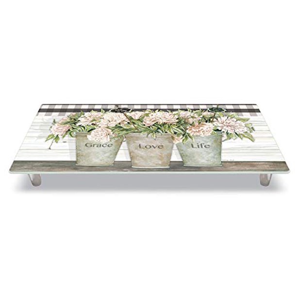 CounterArt Vintage Farmhouse Tempered Glass Instant Counter/ Cutting Board