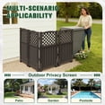 thumbnail image 3 of Devoko Fence Privacy Screen,4 Panels Outdoor Screen Enclosure for Patio & Yard, Resin Fence Panels Ideal for Hiding Air Conditioner and Trash Can, Brown, 3 of 7